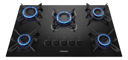 Cooktop 5 Bocas A Gás Itatiaia Electra Glass Preto Bivolt