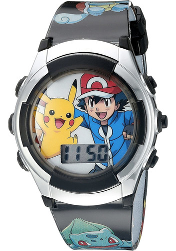 Pókemon, Reloj Negro De Cuarzo Con Pantalla Digital Para Niñ