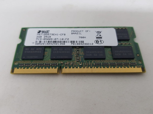 Memória Ram Notebook Smart 2gb Ddr3 1066 Mhz Pc3 8500s 1.5v