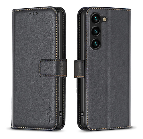 Funda De Piel Tipo Cartera Con Tapa Abatible Para Samsung Ga