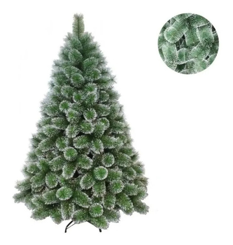 Árvore De Natal Nevada Pinheiro Luxo 2,10 Altura Base Metal