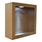 Nicho Quadrado Com Led 31x31x12 Madeira Mdf Cru