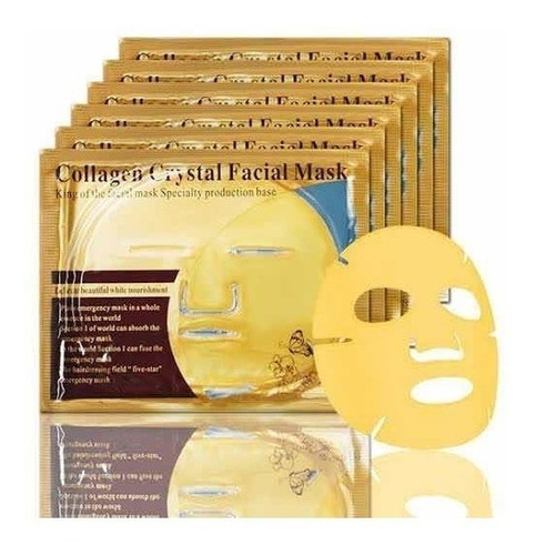 10 Mascarillas Gold Crystal Colagen Mask Facial Colágeno 
