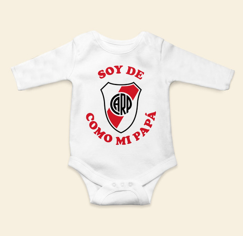 Body Futbol River Plate Frase Como Mi Papá Manga Larga