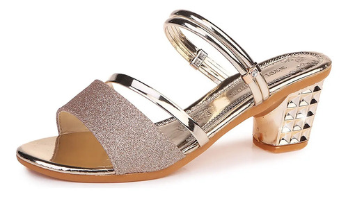 Sandalias Mujer Tacones Dorados Calzado Mujer Plataforma