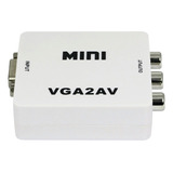 Convertidor Mini Vga A Av Rca Blanco De 1080p Para Pc A Adap