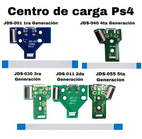 5 X Centro De Carga Para Control Ps4 + 5 X Flex A Escoger