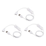 3 Cables Usb Con Interruptor De Encendido/apagado, Cable De 