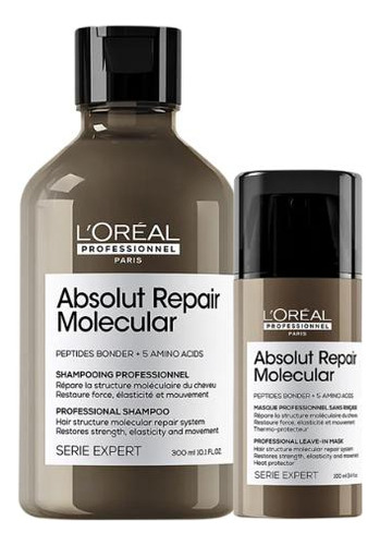 Kit Loreal Absolut Repair Molecular Sh 300ml+leave-in 100ml