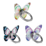 3 Anillos Para Celular / Mariposas De Colores