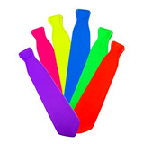 12 Corbatas Neon Liso Plastico Fiesta Batucada Mayoreo