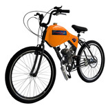 Bicicleta Motorizada 80cc Coroa 52 Carenada Cor Laranja Ktm