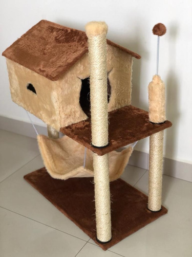 Arranhador Casa De Gato Com Rede 74cm De Altura Promoção 