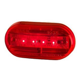 Kit X 4 Faro Electronico Oval Chico 4 Led 12v / 24v Rojo