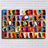 Cuadro Canvas Marvel Universo Superheroes Retratos 90x60cm Color Multicolor Armazón Bastidor