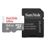 Cartão De Memória Sandisk Ultra 64gb Com Adaptador Sd