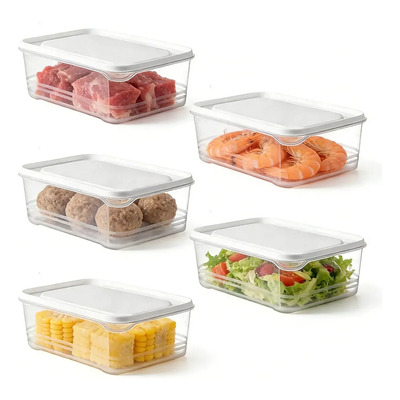 Set 5 Recipientes Herméticos Cocina 1200ml Con Tapa | Envío gratis