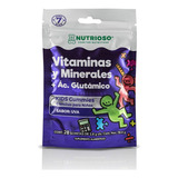 Vitaminas Para Niños Acido Glutámico 28 Gomas Uva Belabear