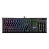 Teclado Gamer Redragon Vata Pro K580rgb-pro Qwerty Outemu Brown Español Latinoamérica Color Negro Con Luz Rgb