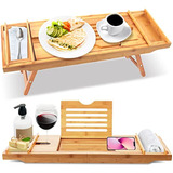 Serenelife Bath Caddy Bandeja De Desayuno Combo - Madera De 