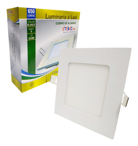 Panel Led Cuadrado 8w Para Embutir Color Blanco Alumin Tbcin