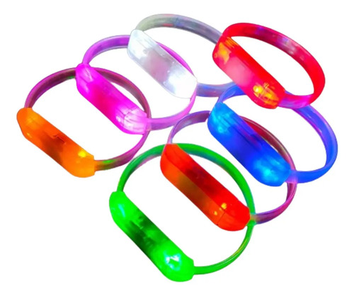 Pulsera Led Audioritmica De Silicon Transparente Kit 25 Pzs