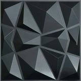 Panel 3d Decorativo 50x50cm Negro Parede Con Adhesivo 12pz