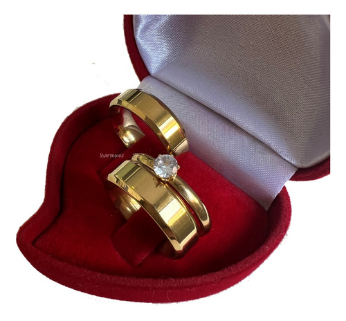 Alianças Casamento 6mm Banhada Ouro 18k Luxo  + Anel Brinde