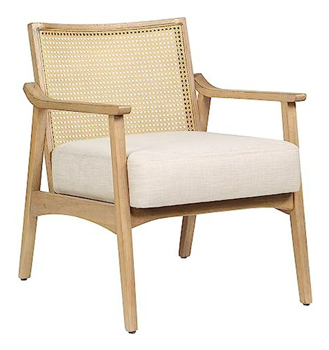 Silla Hanah Estilo Granja Madera Maciza Con Cojín Removible.