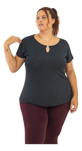 Blusa Japonesa Plus Size Manga Curta / Viscolycra