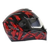 Casco Roda Luminar Rojo C/led Ciber Abatible Svs