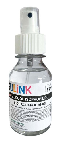 Álcool Isopropílico 99,8% Limpeza Eletrônicos 100ml Em Spray
