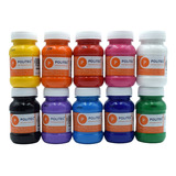 Pintura Acrilica Politec Con 10 Frascos De 100 Ml 10 Colores