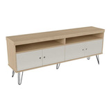 Mueble Rack Mesa Modular De Tv Nórdico Madera - Liberty Color Blanco