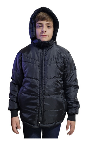 Campera Abrigo Inflada Con Frisa Escolar - Niños