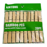 Bambú Pinzas Para Ropa Tenazas Colgadores Lavandería Mz001
