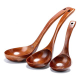 Xiaery Juego De Cucharones De Madera Con Mango Largo For