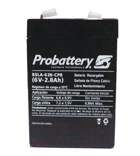 Bateria 6v 2.8ah 2,8ah Luz Emergencia Balanza Probattery