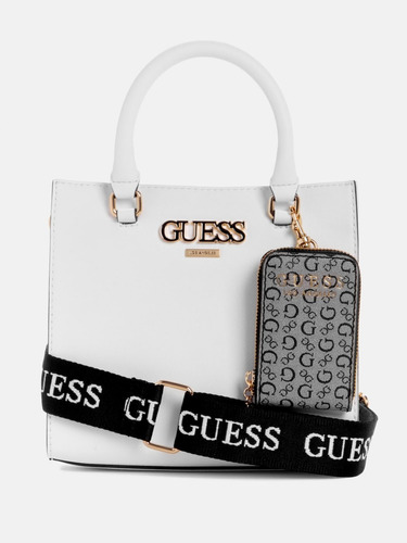 Bolso Satchel Pequeño De Piel Sintética Saffiano Guess Origi