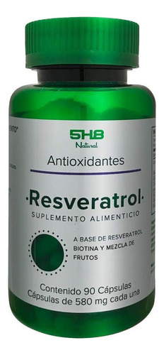 5h8 Resveratrol 90 Cáps Con 250 Mgs Frutos Rojos Con Biotina