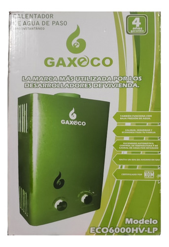 Boiler De Paso Instantáneo Gas Lp Gaxeco 