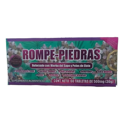 Rompe-piedras Reforzado Con 60 Tabletas De 500 Mg C\u002Fu Sabor N\u002Fa | MercadoLibre