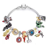 Brazalete Mas Charms De Vengadores 19 Cm + Wanda Y Lucky 