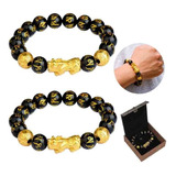 2 Pulseras, Piezas De Pulseras De Obsidiana