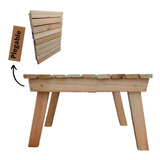 Mesa Baja Plegable Madera 40x45 Jardin Interior Hogar Matazz