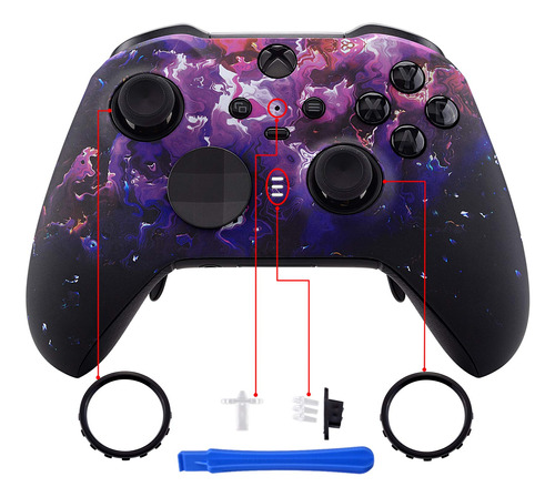 Carcasa Y Anillos Para Control Xbox One Elite Lava Morado