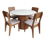 Conjunto Mesa Redonda Com 4 Cadeira Clean