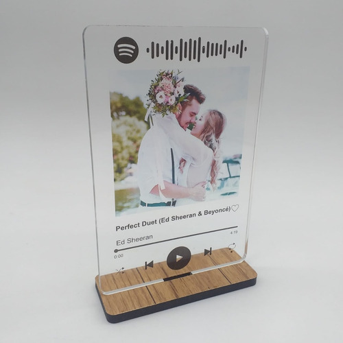 Placa Personalizada Spotify Em Acrílico 2 Mm 19,5x14 Cm --- 