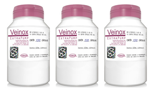 3x Veinox 120 Caps - Vasolitador - Power Supplements