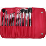 Kit 12 Pincel Original Ruby´s Prof. + Case Para Maquiagem